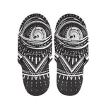 Black And White Eye of Providence Print Slippers