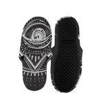 Black And White Eye of Providence Print Slippers