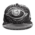 Black And White Eye of Providence Print Snapback Cap