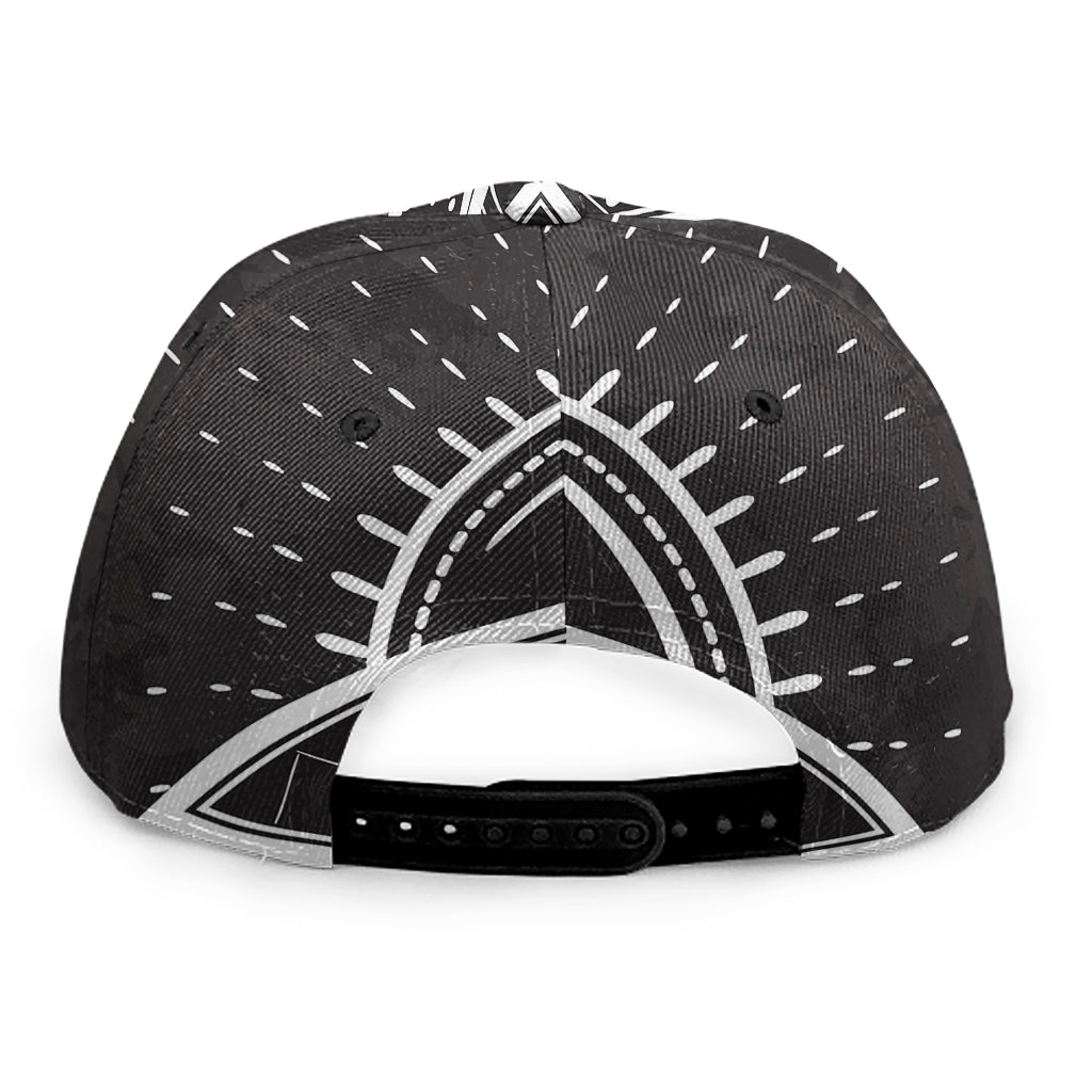 Black And White Eye of Providence Print Snapback Cap