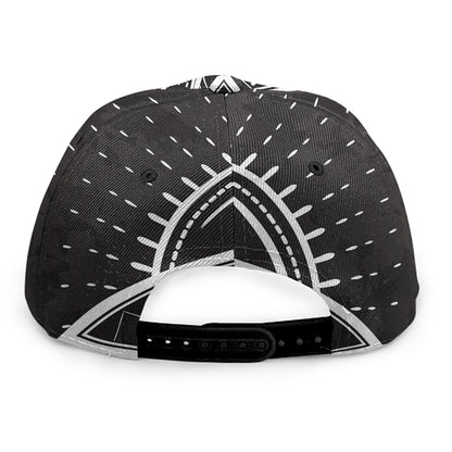 Black And White Eye of Providence Print Snapback Cap