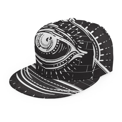 Black And White Eye of Providence Print Snapback Cap