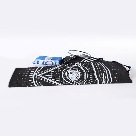Black And White Eye of Providence Print Sports Towel