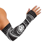 Black And White Eye of Providence Print Sun Protection Arm Sleeves