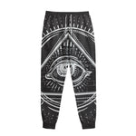 Black And White Eye of Providence Print Sweatpants