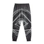 Black And White Eye of Providence Print Sweatpants