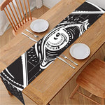 Black And White Eye of Providence Print Table Runner