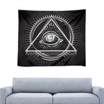 Black And White Eye of Providence Print Tapestry