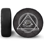 Black And White Eye of Providence Print Tire Cover With Camera Hole