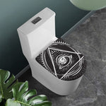 Black And White Eye of Providence Print Toilet Lid Cover