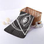 Black And White Eye of Providence Print Towel