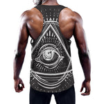 Black And White Eye of Providence Print Training Tank Top