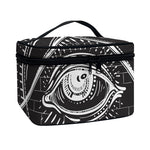 Black And White Eye of Providence Print Travel Makeup Bag