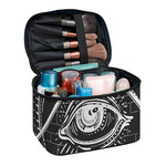 Black And White Eye of Providence Print Travel Makeup Bag