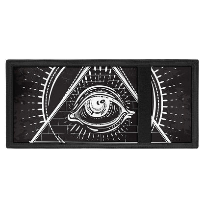 Black And White Eye of Providence Print Trifold Wallet