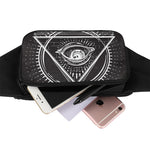 Black And White Eye of Providence Print Waist Bag