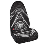 Black And White Eye of Providence Print Waterproof Car Seat Cover