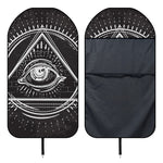 Black And White Eye of Providence Print Waterproof Car Seat Cover