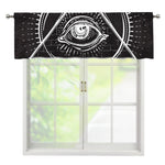 Black And White Eye of Providence Print Window Valance