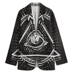 Black And White Eye of Providence Print Women's Blazer