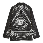 Black And White Eye of Providence Print Women's Blazer