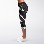 Black And White Eye of Providence Print Women's Capri Leggings