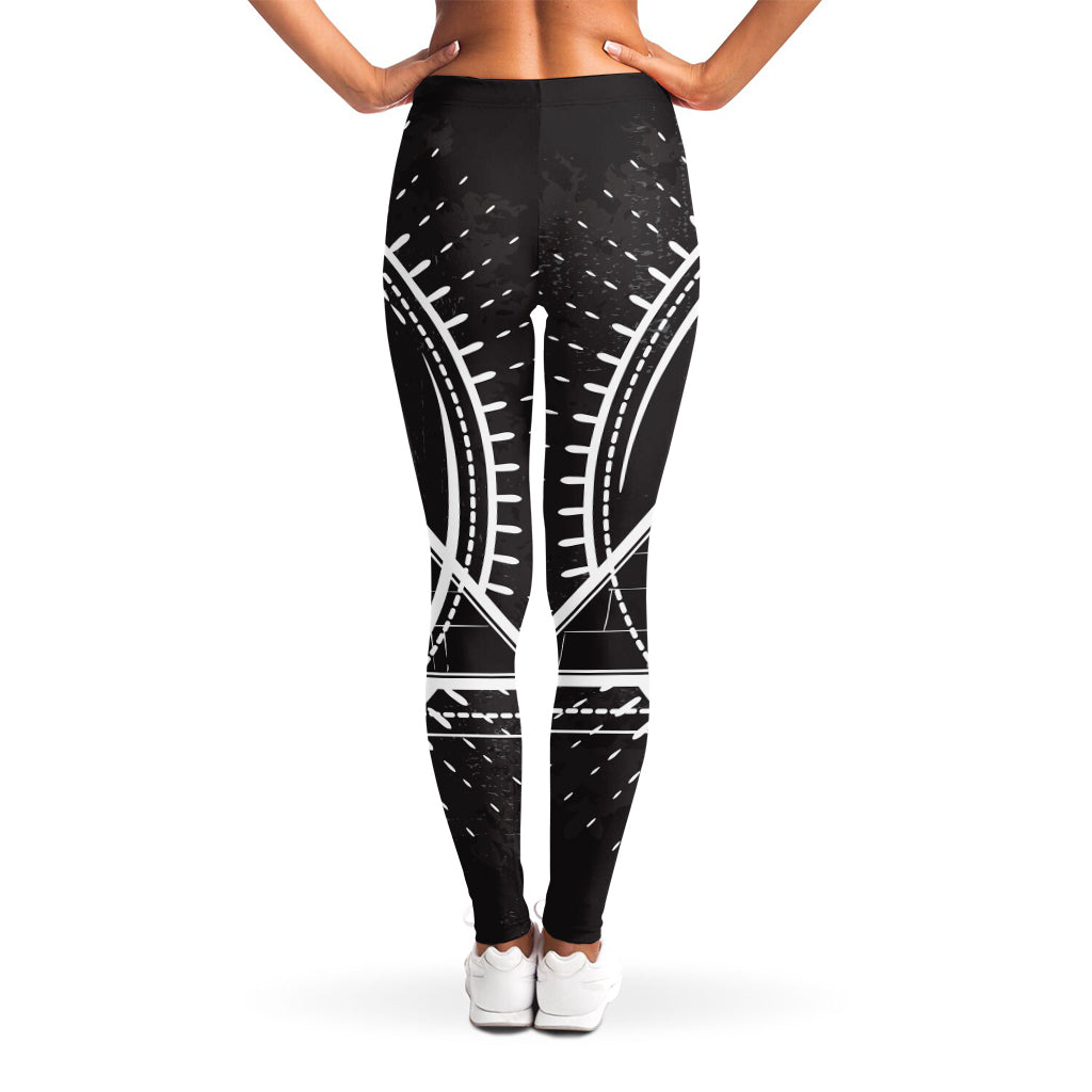 Black And White Eye of Providence Print Women's Leggings