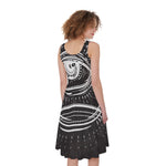 Black And White Eye of Providence Print Women's Sleeveless Dress