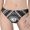 Black And White Eye of Providence Print Women's Thong