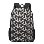 Black And White Eyeball Pattern Print 17 Inch Backpack