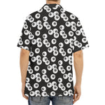 Black And White Eyeball Pattern Print Aloha Shirt