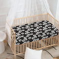 Black And White Eyeball Pattern Print Baby Crib Sheet
