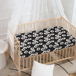 Black And White Eyeball Pattern Print Baby Crib Sheet