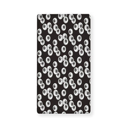Black And White Eyeball Pattern Print Baby Crib Sheet