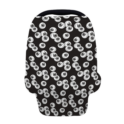 Black And White Eyeball Pattern Print Baby Seat Cover