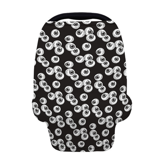 Black And White Eyeball Pattern Print Baby Seat Cover