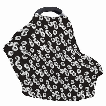 Black And White Eyeball Pattern Print Baby Seat Cover