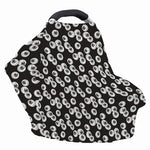 Black And White Eyeball Pattern Print Baby Seat Cover