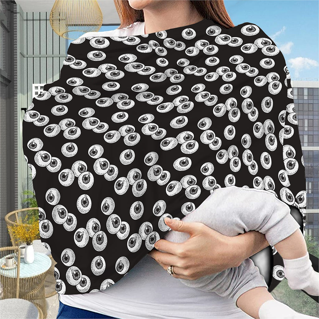 Black And White Eyeball Pattern Print Baby Seat Cover