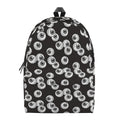 Black And White Eyeball Pattern Print School Backpack