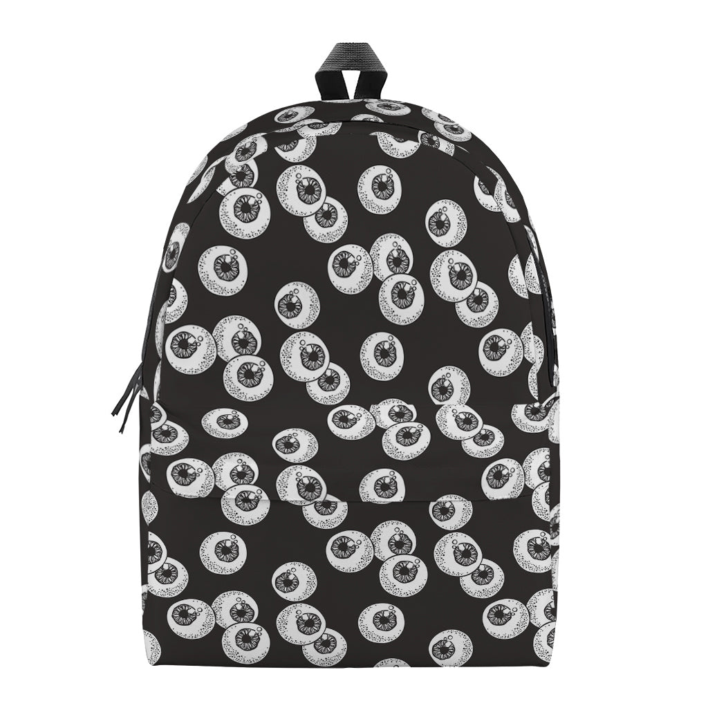 Black And White Eyeball Pattern Print Backpack