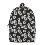 Black And White Eyeball Pattern Print Backpack