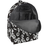 Black And White Eyeball Pattern Print Backpack