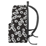 Black And White Eyeball Pattern Print Backpack