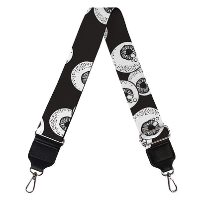 Black And White Eyeball Pattern Print Bag Strap