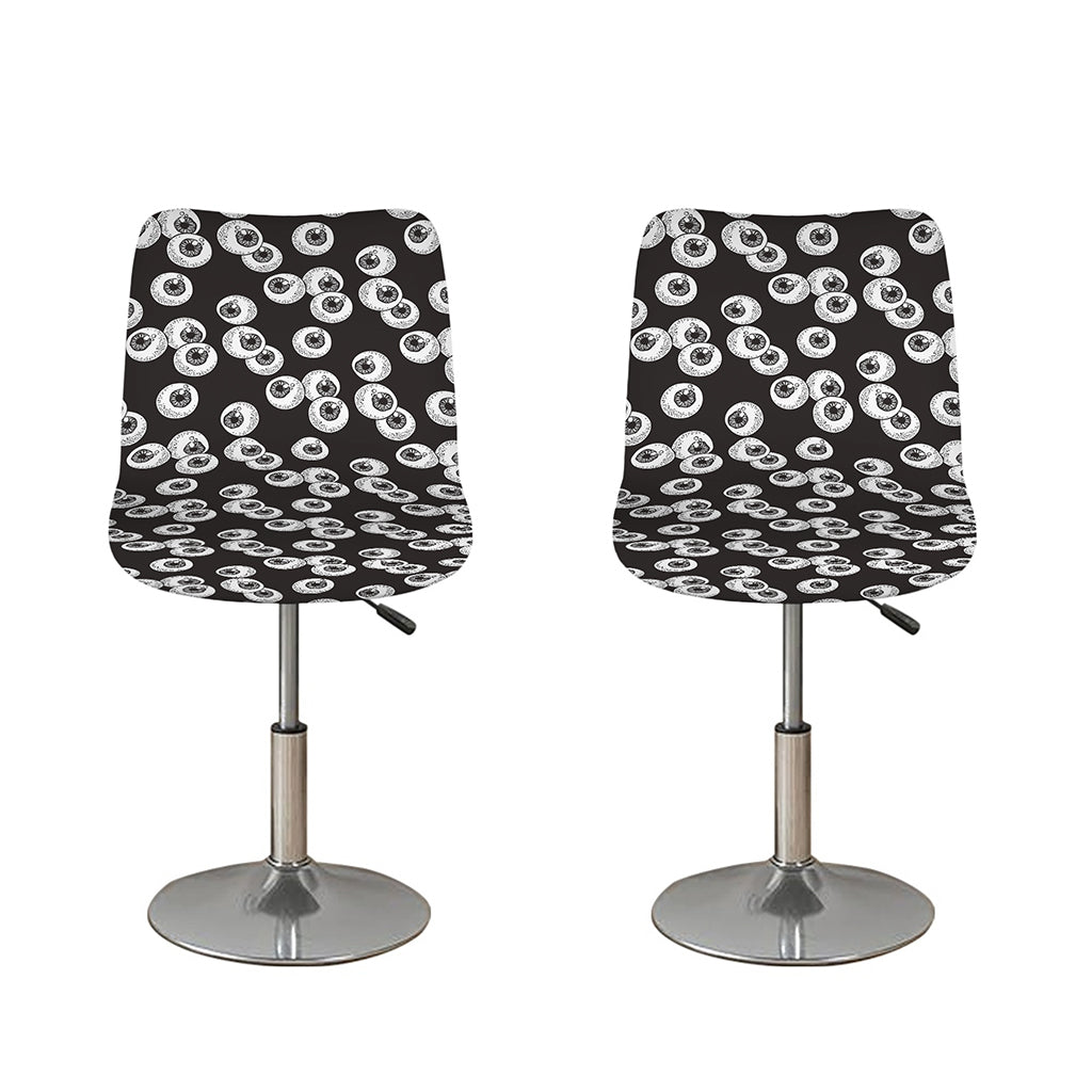Black And White Eyeball Pattern Print Bar Stool Covers