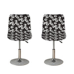 Black And White Eyeball Pattern Print Bar Stool Covers