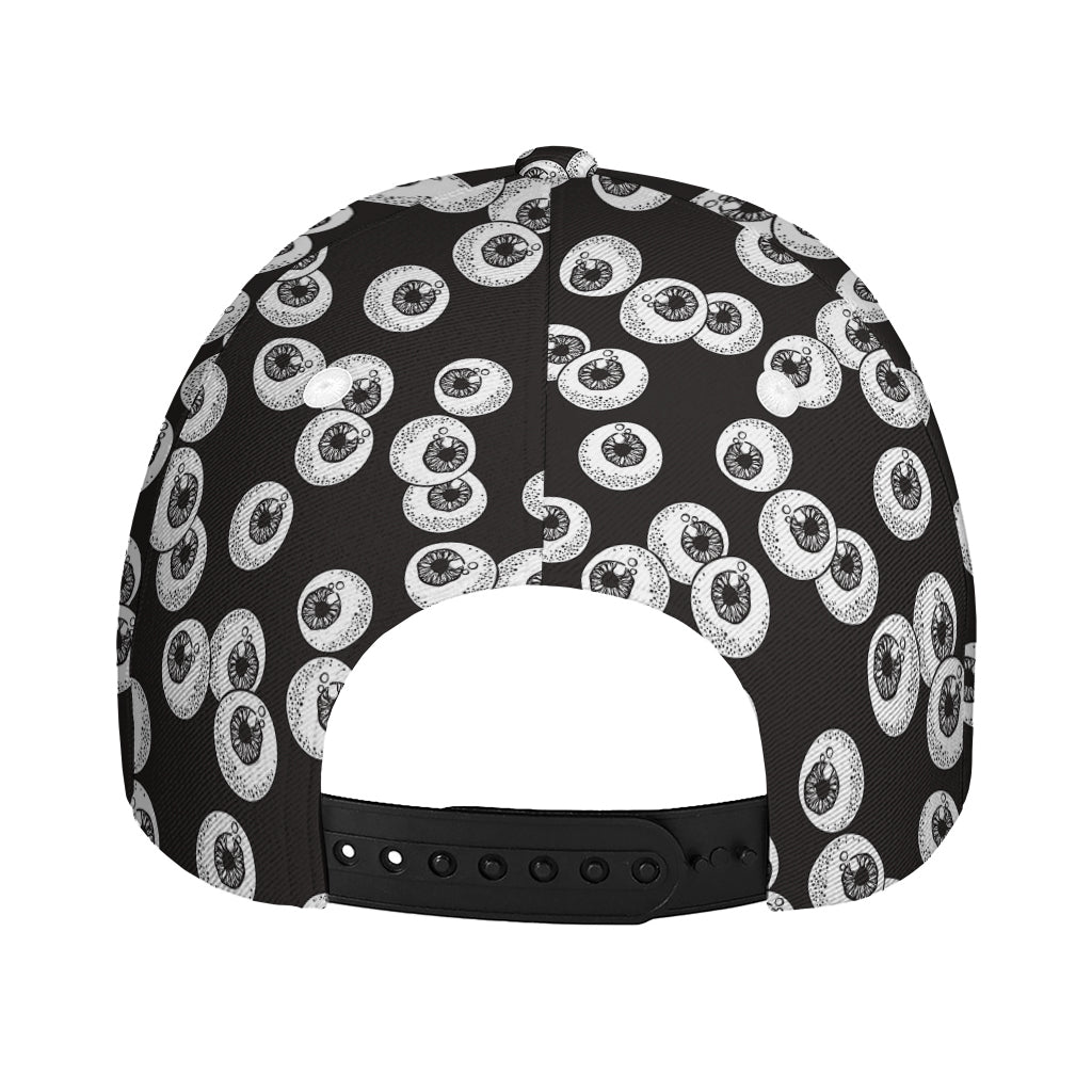 Black And White Eyeball Pattern Print Baseball Cap