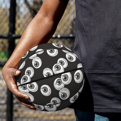 Black And White Eyeball Pattern Print Basketball