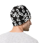 Black And White Eyeball Pattern Print Beanie